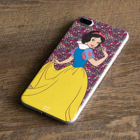 Disney Snow White Character with Floral Pattern iPhone 8 Plus Skin